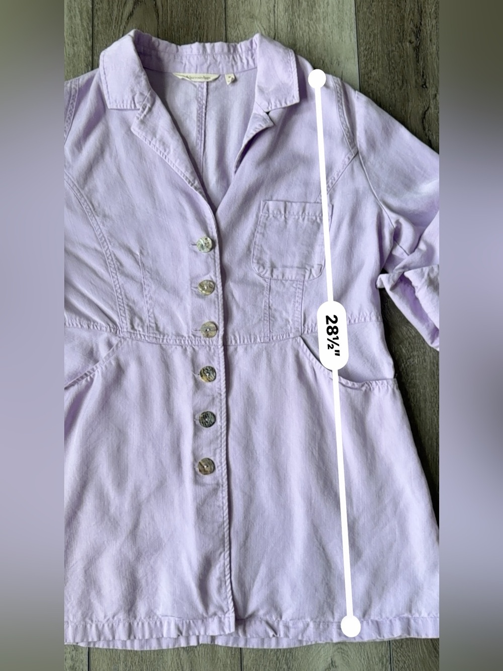 Soft Surroundings- 100% Tencel Lilac Button-Front Utility Tunic Jacket - Picture 4 of 8
